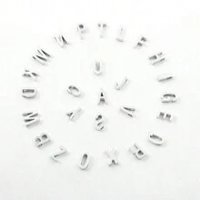 A-Z字母吊坠项链，女士不锈钢链项链 - 銀色 - 查看 5