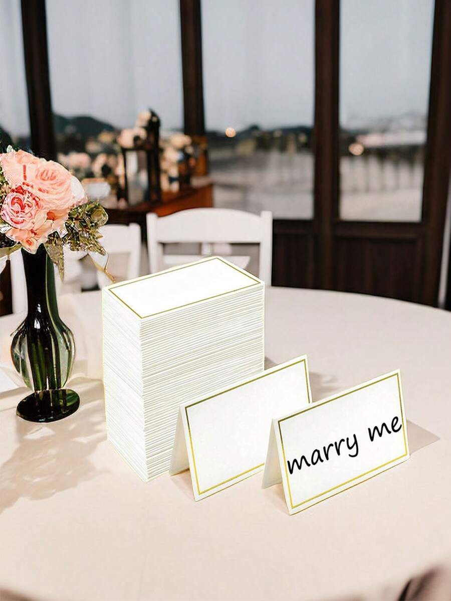 Place cards for table setting activity gold foil location card