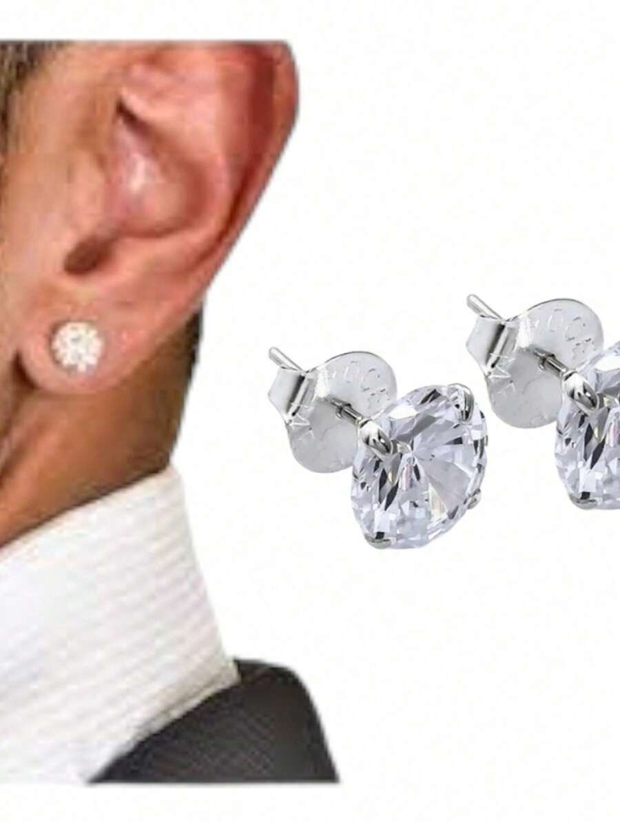 Men's Earrings - 銀色 - 查看 1