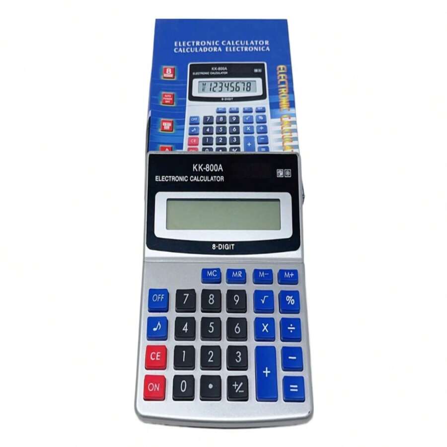 Calculadora electrónica KK-800A 10*14CM - Plateado - Ver 1