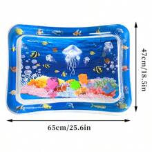 1 pieza Piscina inflable con juegos de playa de verano, juegos de agua al aire libre, juguete sensorial inflable, juegos de fiesta adultos adecuados para Halloween/Navidad/Acción de Gracias con forma de medusa oceánica - Azul - Ver 3