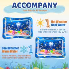 1 pieza Piscina inflable con juegos de playa de verano, juegos de agua al aire libre, juguete sensorial inflable, juegos de fiesta adultos adecuados para Halloween/Navidad/Acción de Gracias con forma de medusa oceánica - Azul - Ver 6
