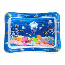 1 pieza Piscina inflable con juegos de playa de verano, juegos de agua al aire libre, juguete sensorial inflable, juegos de fiesta adultos adecuados para Halloween/Navidad/Acción de Gracias con forma de medusa oceánica - Azul - Ver 1
