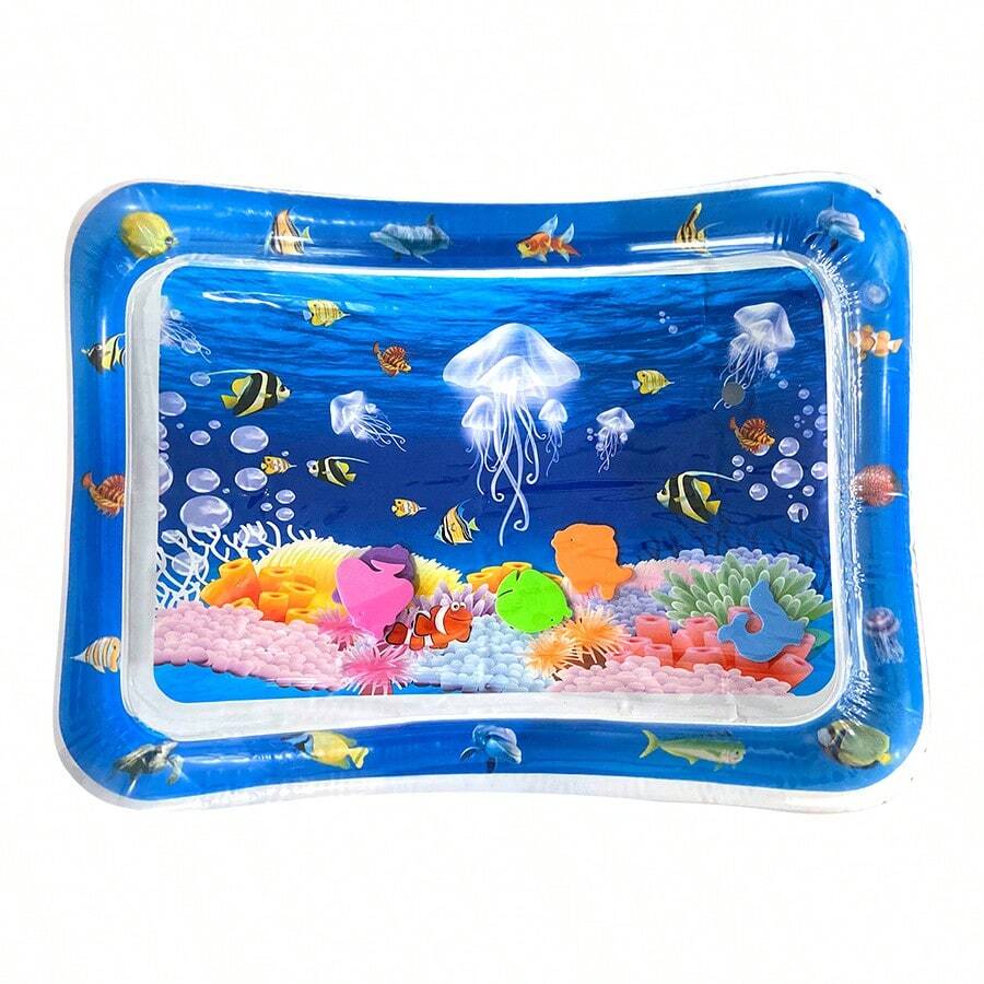 1 pieza Piscina inflable con juegos de playa de verano, juegos de agua al aire libre, juguete sensorial inflable, juegos de fiesta adultos adecuados para Halloween/Navidad/Acción de Gracias con forma de medusa oceánica - Azul - Ver 1