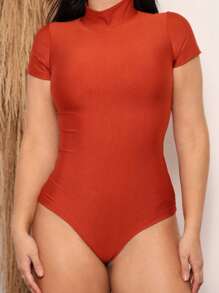 Women Bodysuits - Burnt Orange - View 4