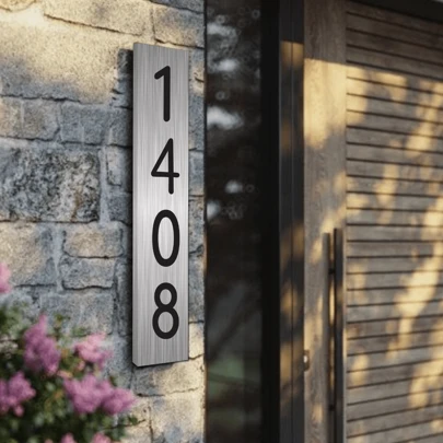 Números para casa, residência, placa com 2 números 20x8cm, 3 números 22x8cm, 4 números 25x8cm em acm Dupla face