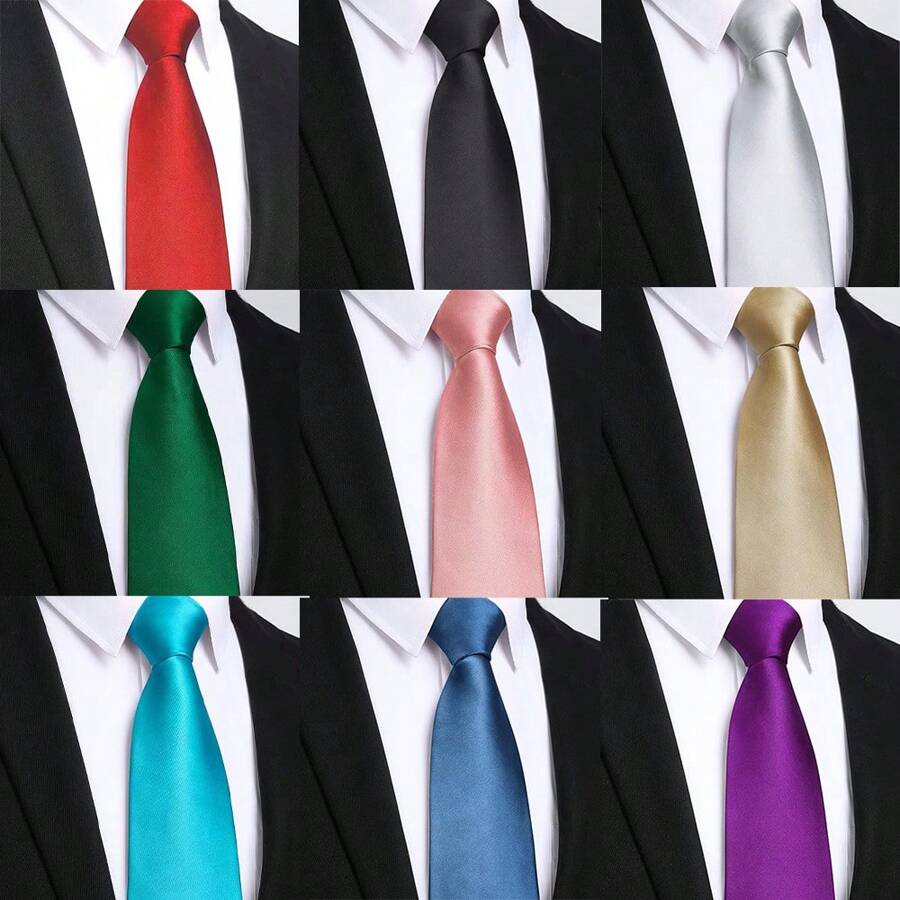 1 条 7.5 厘米/2.95 英寸纯色领带男士领带适合商务和婚礼 - 彩色 - 查看 1