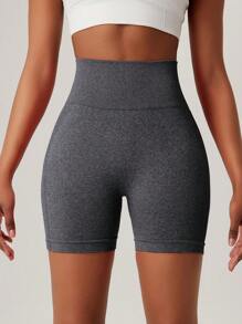 Women's Grey Elasticity Push Up Tight Sports Shorts For Running, Training, Yoga Spandex Shorts Women Boxer Shorts