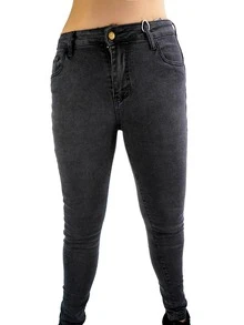 Pantalón Gris Obscuro Stretch para mujer - Gris Oscuro - Ver 2