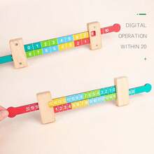 Trẻ em Bằng gỗ Môn Toán Môn số học Học tập Đồ Chơi Montessori Giảng bài Sự Thêm vào Cái thước Giáo dục Số Đồ Chơi Đối với Trẻ em Dạy học - Màu be - Xem 8
