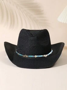 1 Miếng Không giới tính Trang trí màu ngọc lam Boho Cô gái cao bồi Mũ Nón cao bồi Mũ Rơm Visor Mũ đi biển Đối với Ngoài trời - Nhiều màu 5 - Xem 14