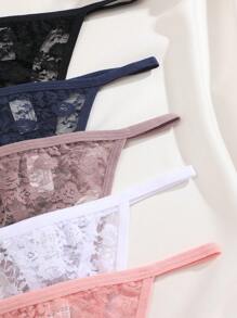 5件低腰性感蕾丝丁字裤情趣内衣