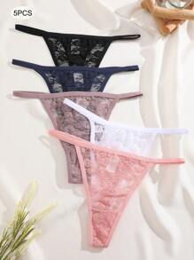 5件低腰性感蕾丝丁字裤情趣内衣