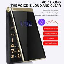 Unlocked Flip Mobile Phone For Senior, Basic Feature Big Button Cell Phone 2G, 5900mAh, SOS Button, Flashlight, Dual SIM, Loud Voice, 2.8" Screen For Elderly, Kids - Black - View 2