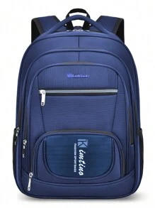 Mochila Unissex Resistente Água Impermeável Cabo de Aço Reforçado para Viagem Escolar Social Elegantes Ótima Promoção Envio Modelo Aleatório - Azul Marinho - Visão 9
