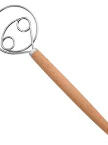 1Pc Danish Dough Whisk With Plastic Handle, Dutch Style Bread Whisk For Dough Cooking Kitchen With Stainless Steel Danish Whisk Bread Mixer 11" And Dough Scraper - Multicolor - View 5