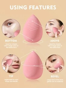 8PCS Makeup Sponge,Suitable For Cream & Powder Concealer, Loose Powder Makeup Applicator - Apricot - View 7