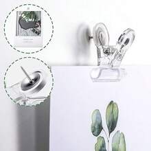 30pcs/Set Transparent Thumb Tacks & Clips, Bull Dog Shaped Transparent Thumb Tacks & Clips, Plastic Push Pins & Clips For Board, Bulletin Board And Photo Wall (30mm) - Transparent - View 3