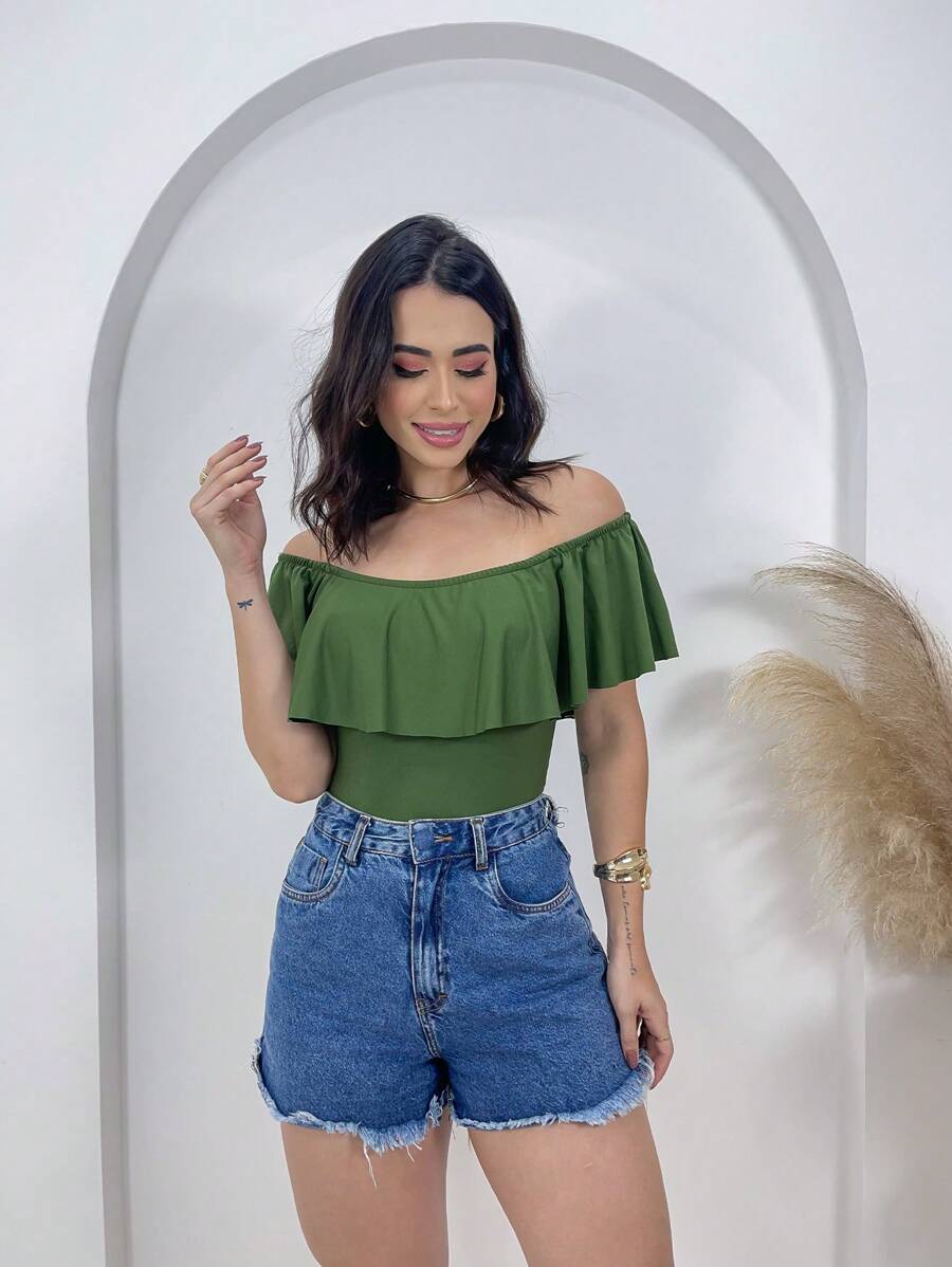 Women Bodysuits - 軍綠色 - 查看 1