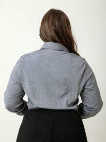 Plus Size Blouses - Grey - View 6