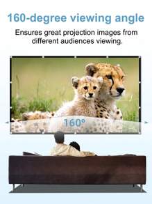 150-Inch White Projection Screen Portable Foldable Anti-Crease 16:9 Hd Hanging Movie Screen For Outdoor, Indoor, Camping, Conference Room - 150 Inches - View 6