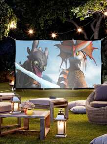 150-Inch White Projection Screen Portable Foldable Anti-Crease 16:9 Hd Hanging Movie Screen For Outdoor, Indoor, Camping, Conference Room - 150 Inches - View 8