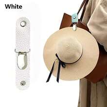 1/2个PU皮革旅行帽夹，纯色行李帽夹，多功能棒球帽夹，户外帽子伴侣，迷你旅行PU皮革帽夹，户外背包行李收纳夹，多功能遮阳帽夹，帽子配件，可牢固地将帽子固定在包或行李上，旅行必备，旅行配件，海滩度假，暑假，学习用品，返校季 - 彩色 - 查看 7