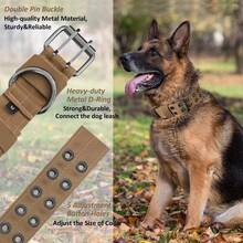 1pc Brown Adjustable Dog Collar With Hook And Loop Panel, Soft Nylon Training Collar Suitable For Medium And Large Dogs - Brown - View 5