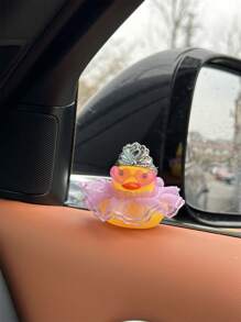 1pc Cute Duck Shaped Car Dashboard Decor - Yellow - View 4