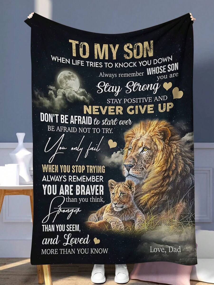 1入組超級柔軟的法蘭絨絨毯,個性化設計,完美的兒子禮物,適用於沙發、床上,高清印刷,男孩、女孩和大家都可以選擇多種尺寸 - 彩色 - 查看 1