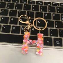 Móc khóa hình trái tim lấp lánh chữ cái đầu A-Z dễ thương dành cho cả nam và nữ, móc khóa chữ cái bằng acrylic cho ví, trang trí túi xách, quà lưu niệm ngày lễ tình nhân, phụ kiện ô tô, túi xách, đồ lưu niệm trường học, phong cách Goth, Y2k, ý tưởng quà tặng Giáng sinh, dây đeo túi có ngăn đựng thẻ, phụ kiện ô tô, móc khóa túi - Hồng - Xem 15