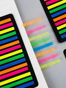 1 Pack Fluorescent Ultra-Thin Colorful Index Stickers, Japanese-Style Waterproof Reusable Student Classification Markers - Multicolor - View 4