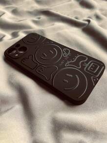 2pcs Face Design Edged Precision Hole Painting Drop Proof Phone Case Compatible With IPhone Se 2020/11 Pro Max/11 Pro/11/Xs/Xs Max/Xr/X/8/7/6s/6,Samsung Galaxy S20 S10 S9