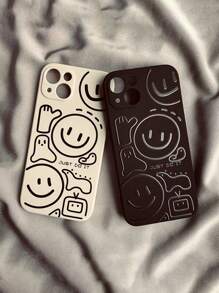 2pcs Face Design Edged Precision Hole Painting Drop Proof Phone Case Compatible With IPhone Se 2020/11 Pro Max/11 Pro/11/Xs/Xs Max/Xr/X/8/7/6s/6,Samsung Galaxy S20 S10 S9
