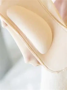 1pair Women's Solid Soft Invisible Low Vamp Non-Slip Comfortable Sock Insoles, Suitable For Spring/Summer