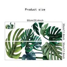 Pegatinas De Pared Fáciles De Instalar De Hojas Verdes Tropicales: Superficie De Vinilo Brillante, Decoración De Hogar Temática Natural Vibrante - ¡opción Ideal Para Superficies De Plástico!