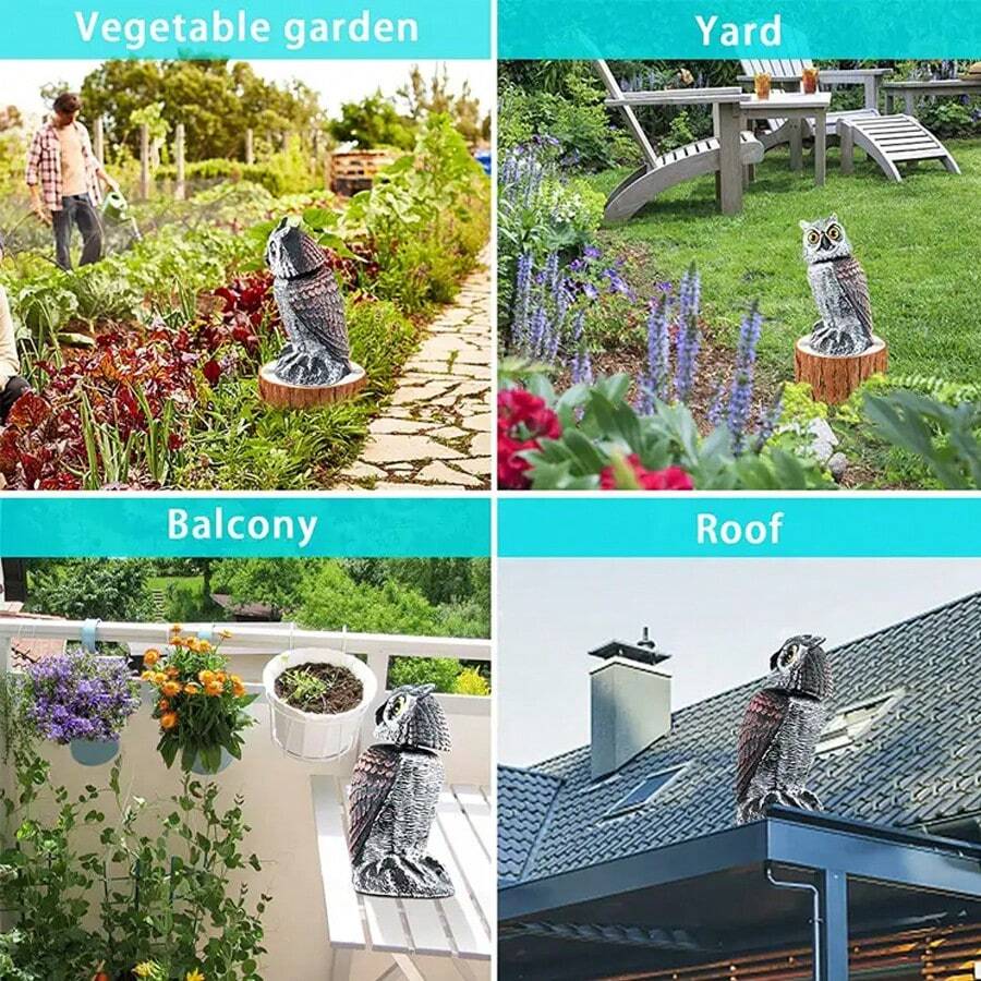 1pc garden fruit orchard bird rodent repellent scarecrow owl shaped