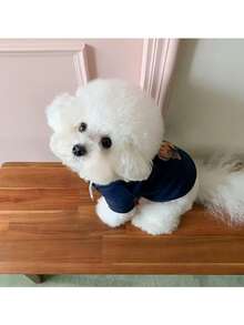 1件心型寵物帽衫,為泰迪犬、博美犬、小型犬、雪紋、約克夏等寵物而設 - 藏蓝色 - 查看 3