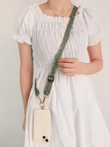 彩绘斜挎手机挂绳可调节颈挂绳带垫圈夹防丢失通用手机壳挂绳送给母亲、家人、朋友、生日、节日的礼物手机挂饰、手机链 - 藍色 - 查看 9