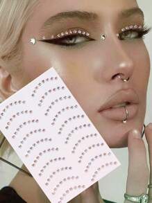 STARTTOOS 1 Miếng 3D Thực tế Hình thoi Lông mày Mặt trăng Hình dán Đối với DIY Trang điểm , Liên hoan âm nhạc , Y2K Buổi tiệc , - Nhiều màu - Xem 1