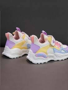1 Pair Girls Simple Comfortable Casual Sports Sandals, Pink Color Summer Flat Sandals For Girl - Purple - View 2