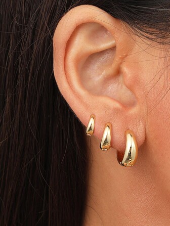 6pcs Fashionable Simple Earrings Set Suitable For Daily Wear By Women