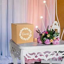 Kraft Paper Box Wedding Gift Mailbox Cardboard Receiving Money Box Stand For Wedding Reception, Baby Shower, Anniversary Birthday Party, Graduation Table Centerpiece Decoration - Kraft Paper Color - View 3