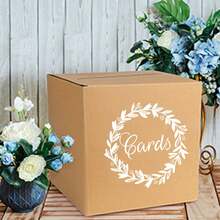 Kraft Paper Box Wedding Gift Mailbox Cardboard Receiving Money Box Stand For Wedding Reception, Baby Shower, Anniversary Birthday Party, Graduation Table Centerpiece Decoration - Kraft Paper Color - View 4