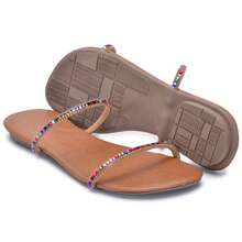 Women Flat Sandals - Màu be - Xem 2