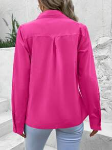 Women Blouses - 玫紅色 - 查看 7