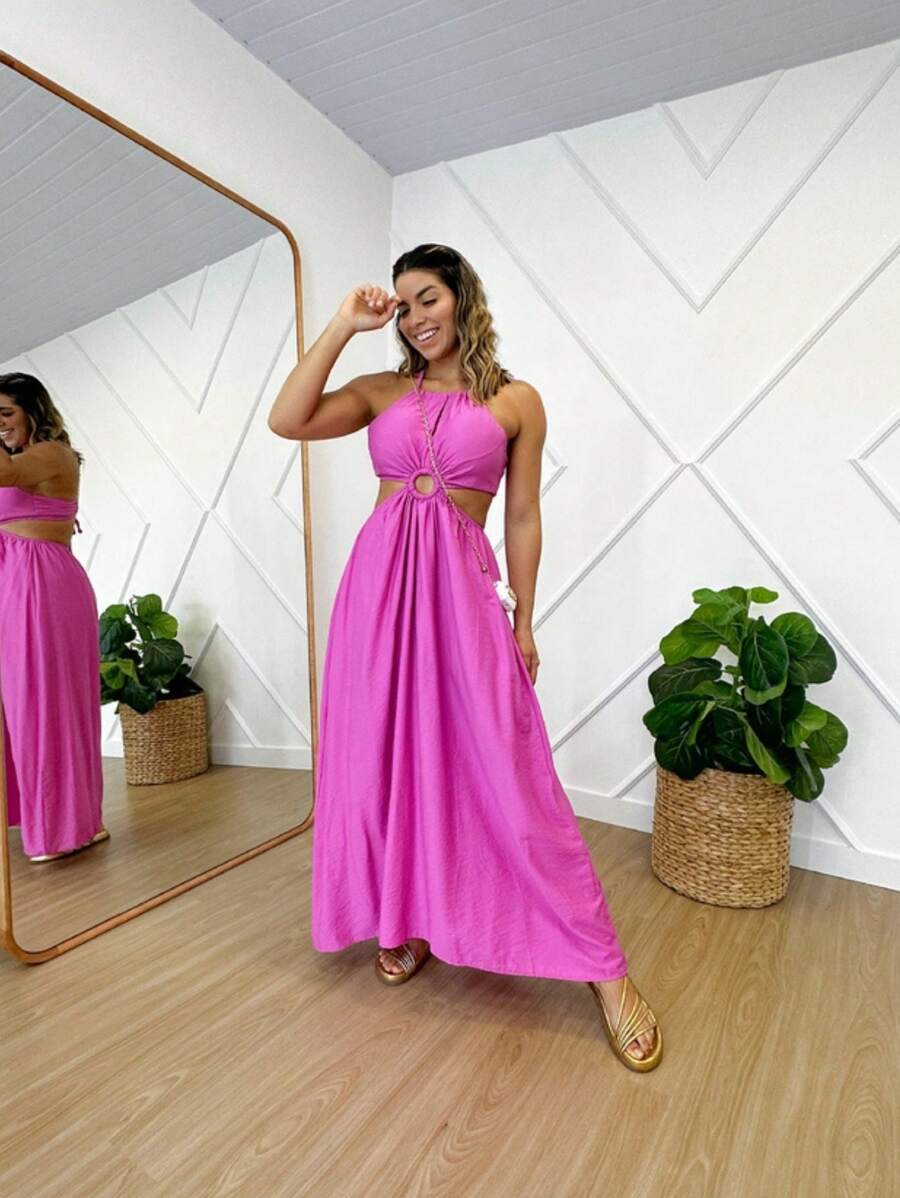 Women Dresses - 玫紅色 - 查看 1