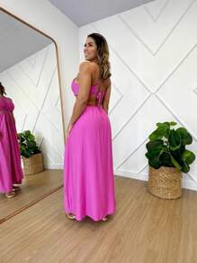 Women Dresses - 玫紅色 - 查看 2