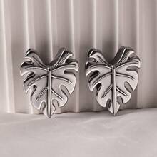 2 Piezas Nuevos Enchufes De Oreja De Silla De Moda Con Hojas, Túneles De Pendientes De Acero Inoxidable Para La Expansión Del Cuerpo Y Piercing De Joyas De Cuerpo