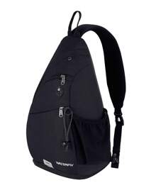 Waterfly Mochila Cruzada Pecho Mochila Bandolera Casual para Ciclismo Senderismo Hombre y Mujer - Negro - Ver 2